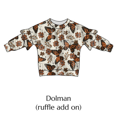 Fall Butterflies RUFFLES on Dolman