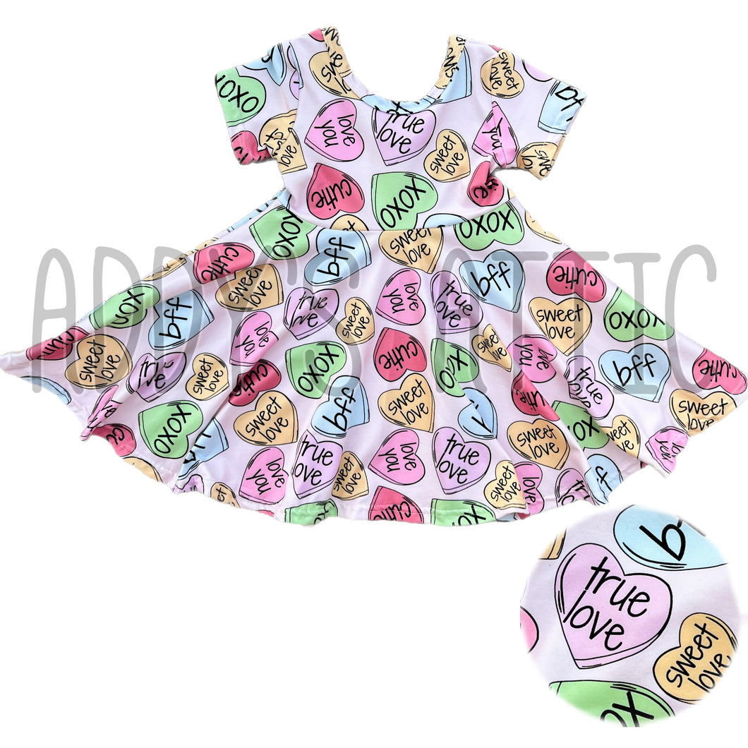 Conversation Hearts Princess Dress